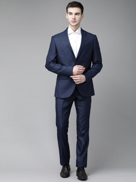 

Blackberrys Men Navy Blue Solid Slim Fit Formal Suit