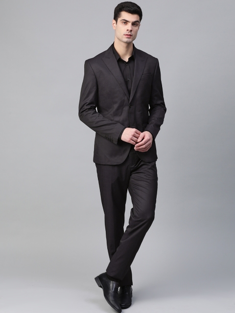

Blackberrys Men Wine-Coloured Solid Contemporary Fit Formal 2-Piece Suit, Purple