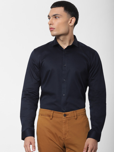 

Jack & Jones Men Navy Blue Slim Fit Solid Formal Sustainable Shirt