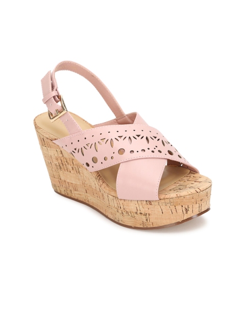 

Allen Solly Woman Pink Textured Leather Wedges