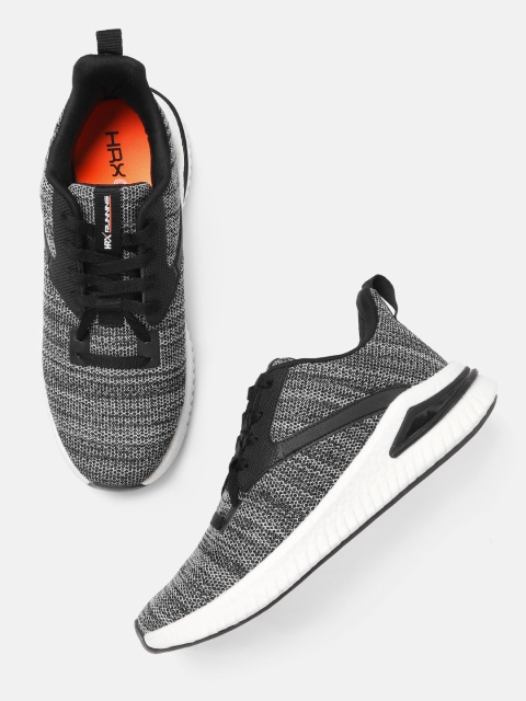 

HRX by Hrithik Roshan Men Black & White Woven Design Atom Running Shoe