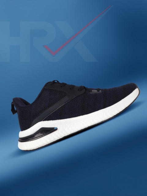 

HRX by Hrithik Roshan Men Navy Blue Woven Design Atom Running Shoes