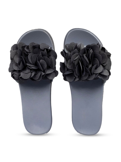 

Pampy Angel Women Black Embellished Water-Resistant Sliders
