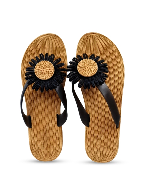 

Pampy Angel Women Black Embellished Water Resistant Thong Flip-Flops