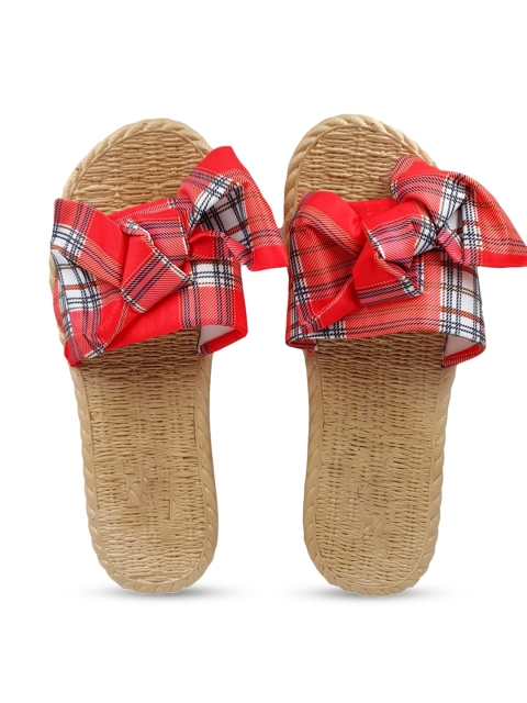 

Pampy Angel Women Red & White Embellished Water-Resistant Sliders