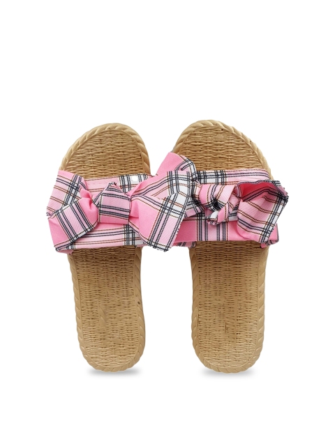 

Pampy Angel Women Pink & Black Printed Water-Resistant Sliders