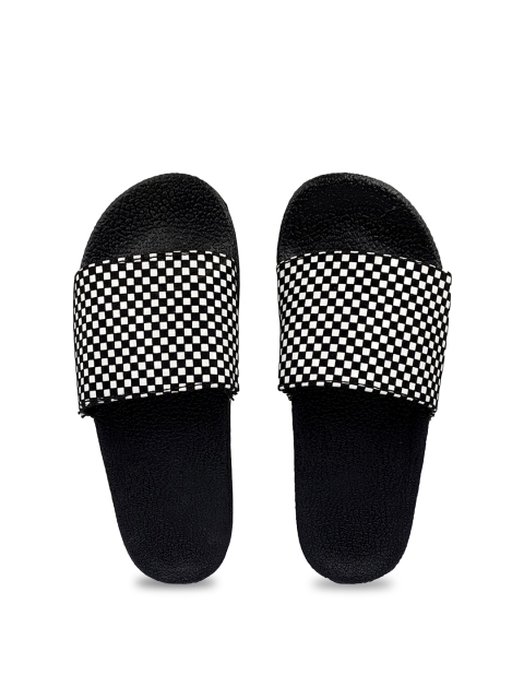 

Pampy Angel Women Black & White Printed Water-Resistant Sliders