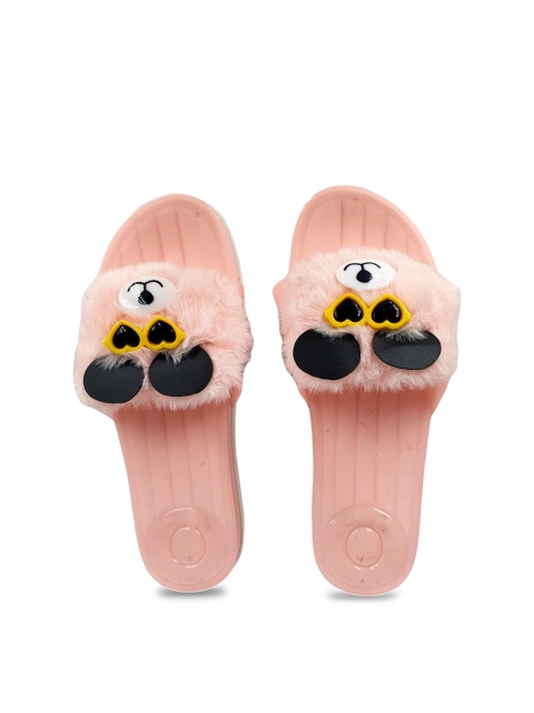 

Pampy Angel Women Pink & Black Embellished Water-Resistant Sliders