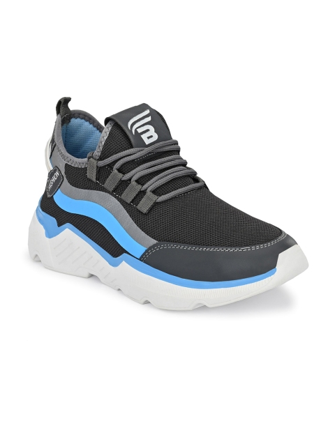 

BUCIK Men Grey & Black Mesh Running Shoes