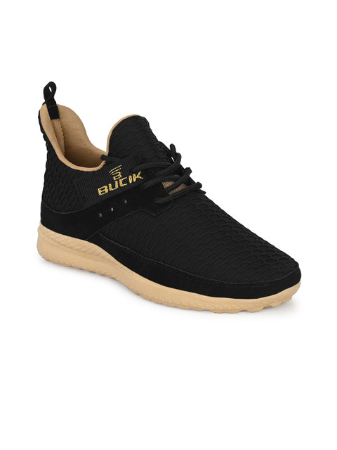 

BUCIK Men Black Mesh Running Shoes