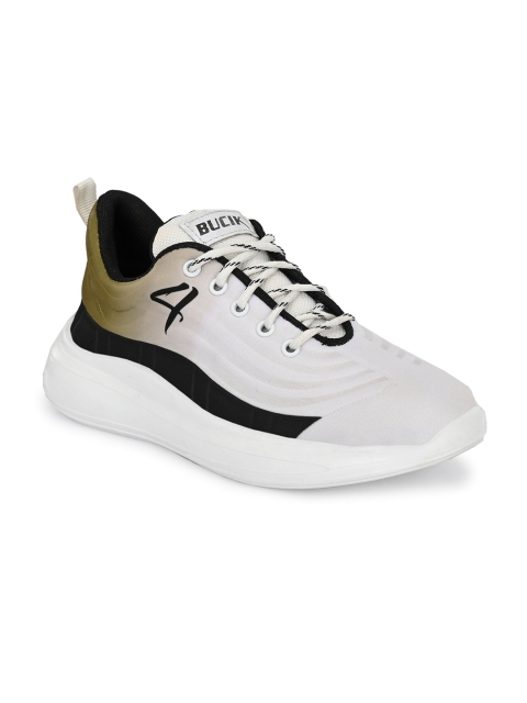

BUCIK Men White Mesh Running Shoes