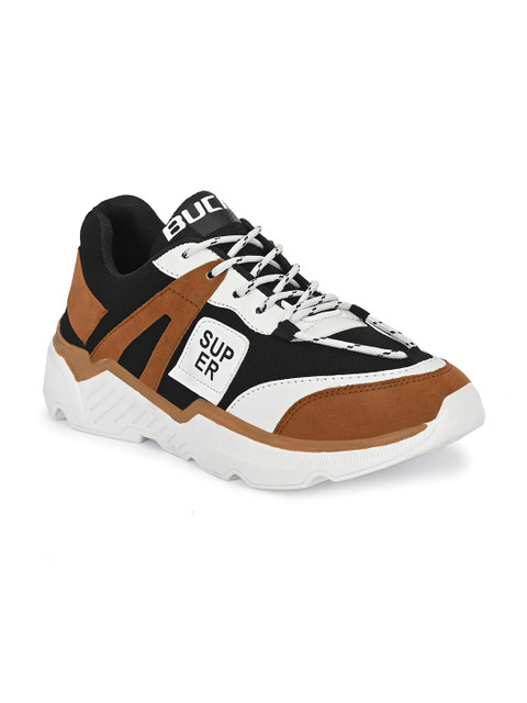

BUCIK Men Brown & Black Mesh Running Shoes
