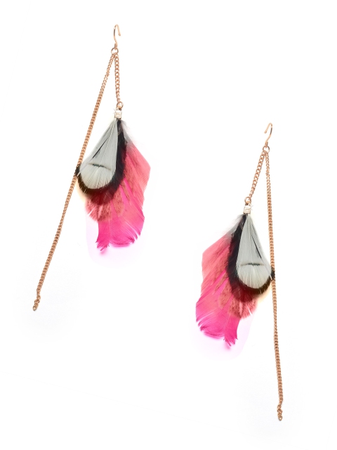 

Foxy Sperks Pink & Gold-Toned Contemporary Drop Earrings