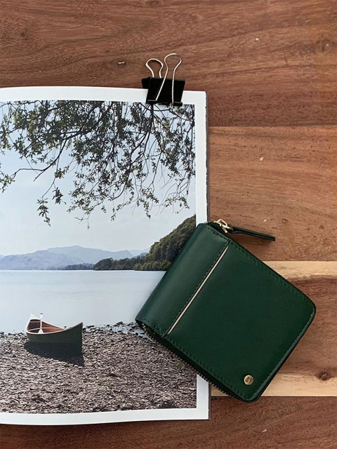 

NAPPADORI Mini Vault Forest Green Leather Two Fold Unisex Wallet