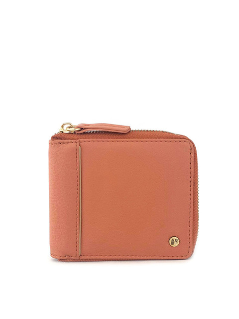 

NAPPADORI Mini Vault Salmon Leather Two Fold Unisex Wallet, Peach