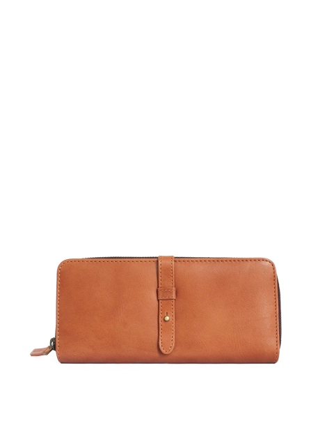 

NAPPADORI November Tan Leather Zip Around Unisex Wallet