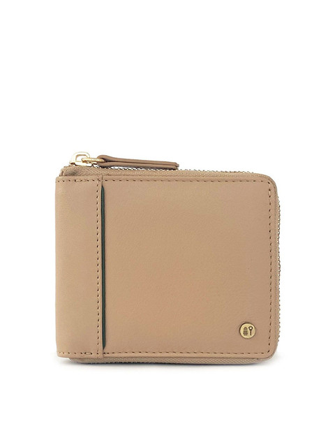 

NAPPADORI Mini Vault Beige Leather Two Fold Unisex Wallet