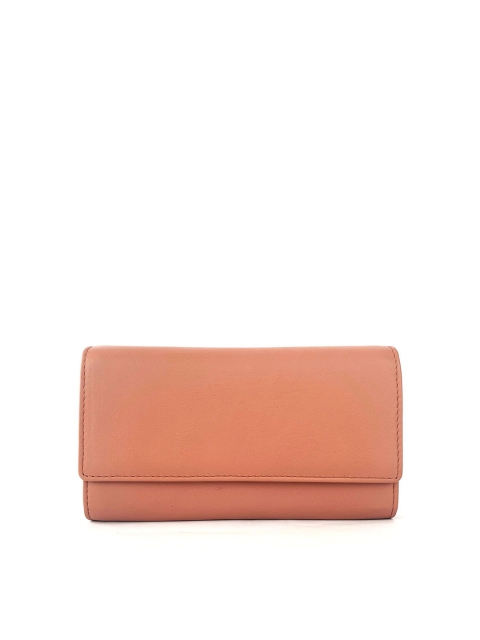 

NAPPADORI Vault Wallet Salmon Leather with Two Folds for Women, Peach