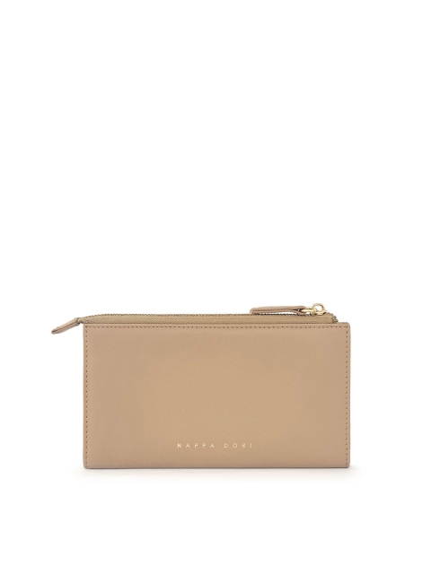 

NAPPADORI Transit Wallet Beige Leather with Two Folds for Women