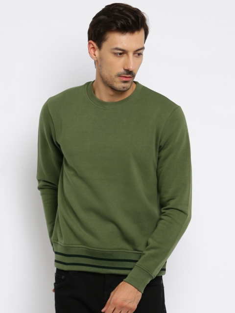 

Moda Rapido Men Olive Green Sweatshirt