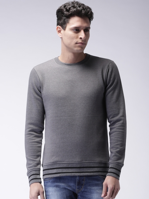 

Moda Rapido Men Grey Melange Solid Pullover Sweatshirt