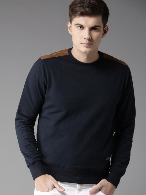 

Moda Rapido Men Navy Blue Solid Sweatshirt