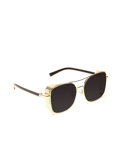 

FUZOKU Men Black Lens Square Sunglasses with UV Protected Lens FZKSS2020SG0118