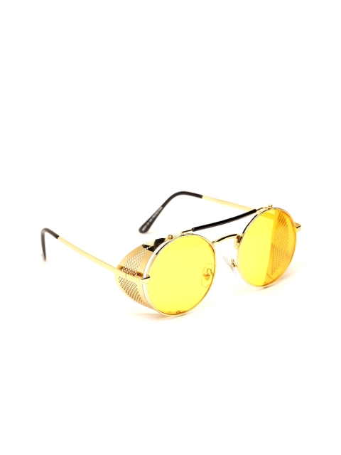 

FUZOKU Men Yellow Lens & Gold-Toned Sunglasses with UV Protected Lens FZKSS2020SG0051