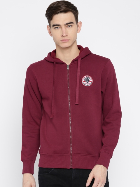 

Moda Rapido Maroon Hooded Sweatshirt