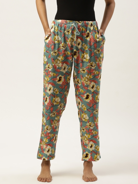 

MADAME M SECRET Women Blue & Green Floral Print Lounge Pants