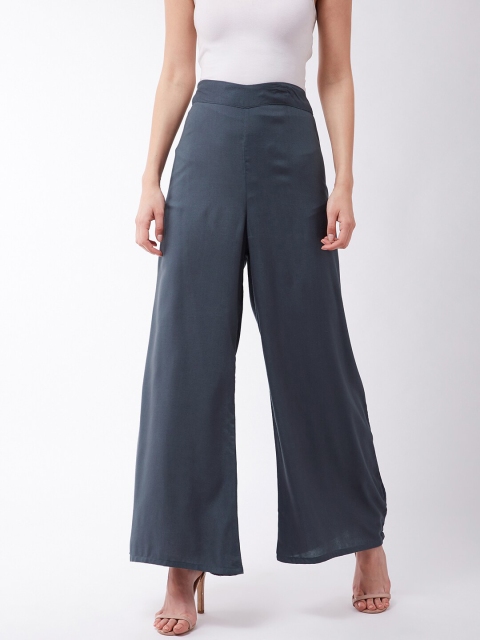 

InWeave Women Grey Solid Flared Palazzos