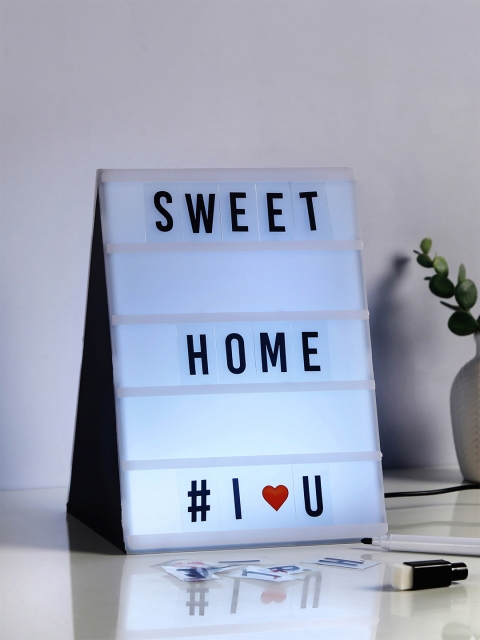 

Bigsmall White Printed Quirky Table Light Box With White Board