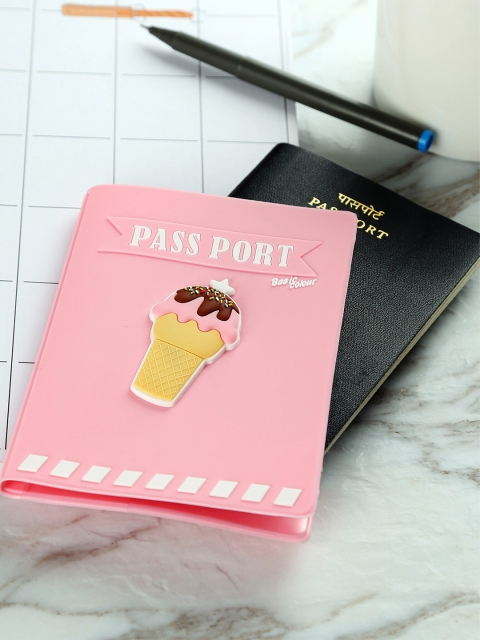 

Bigsmall Unisex Pink Self Design Passport Holder