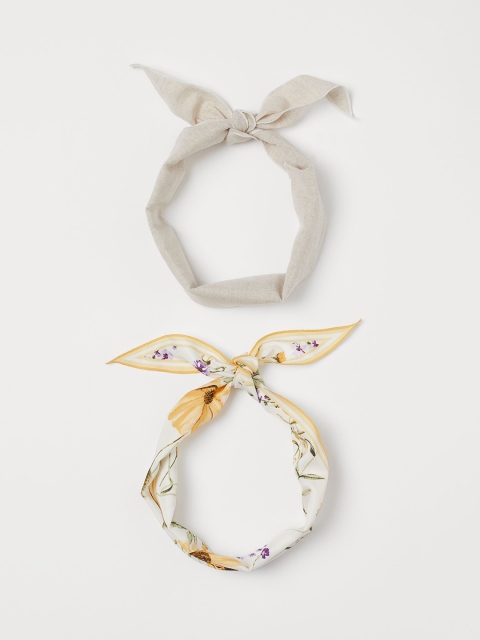 

H&M Women Beige 2-Pack Scarves/Hairbands