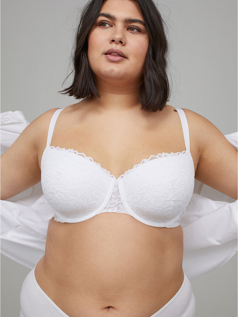 

H&M+ Women White Padded Lace Bra