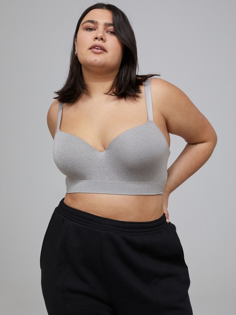 

H&M Grey Solid Padded Jersey Bra 0966679002