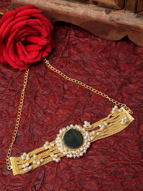 

Moedbuille Gold-Plated & Green Choker Necklace