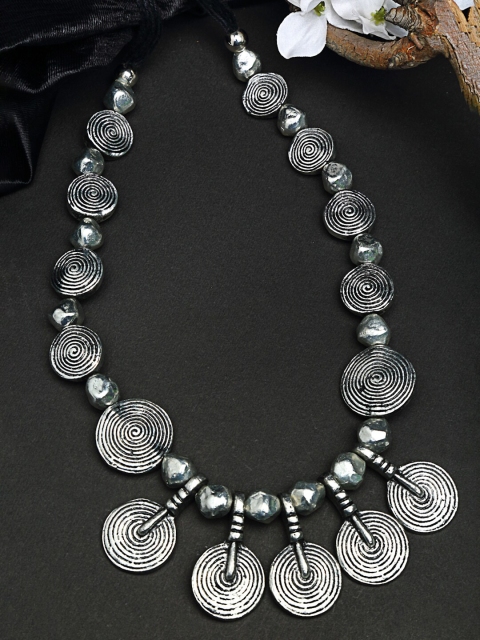 

Moedbuille Silver-Plated Brass Oxidised Necklace