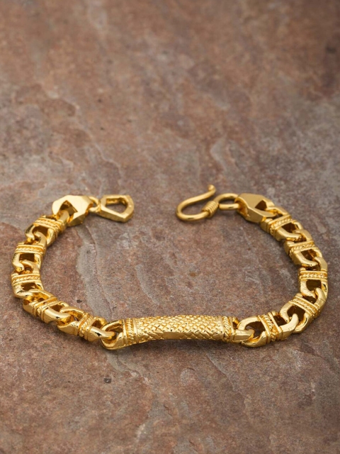 

Dare by Voylla Men Gold-Toned Brass Gold-Plated Link Bracelet
