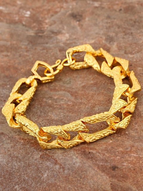 

Dare by Voylla Men Gold-Toned Brass Gold-Plated Link Bracelet