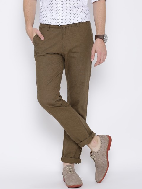 

Van Heusen Sport Olive Brown Slim Casual Trousers
