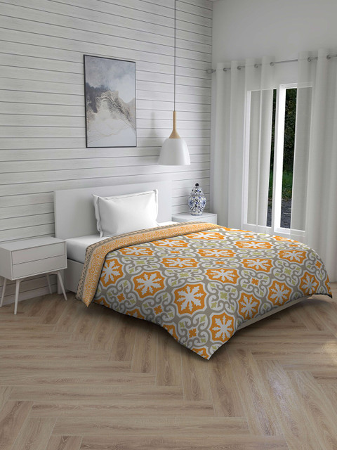 

Layers White & Grey Ethnic Motifs AC Room 120 GSM Single Bed Comforter