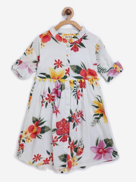 

Bella Moda Girls White & Red Floral Print Fit & Flare Dress