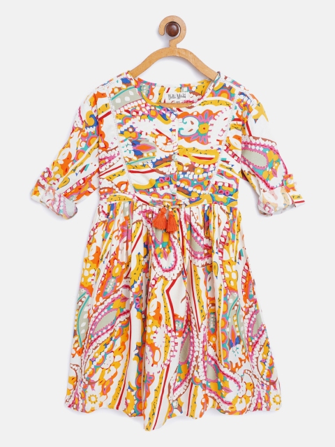 

Bella Moda Girls Multicoloured Printed Fit & Flare Dress, Multi