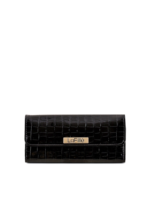 

LaFille Women Black Textured Envelope