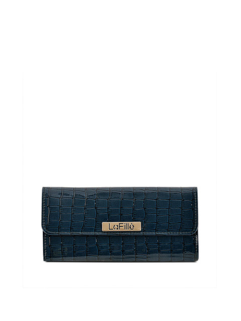 

LaFille Women Navy Blue Textured Three Fold Wallet