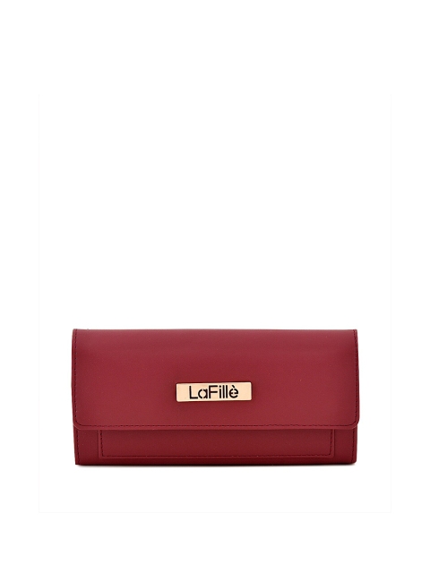 

LaFille Women Burgundy Solid Envelope Wallet