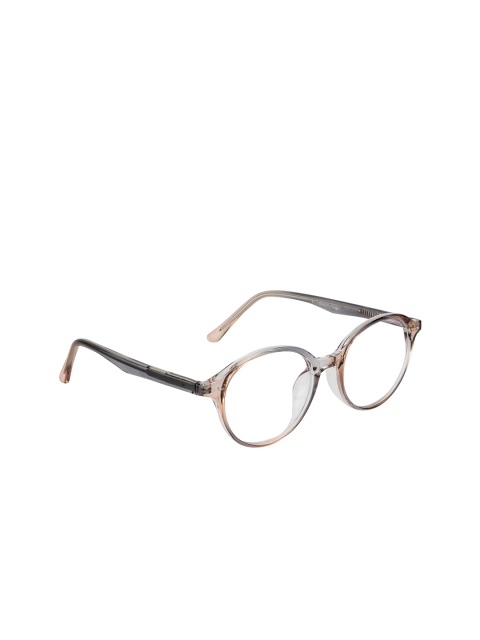 

Ted Smith Unisex Beige & Charcoal Solid Full Rim Oval Frames TS-86306_BRN