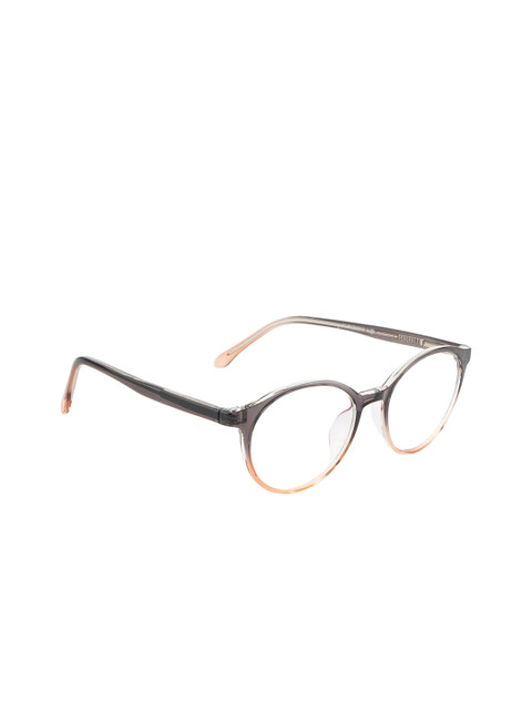 

Ted Smith Unisex Black & Peach-Coloured Solid Full Rim Oval Frames TS-86309_C