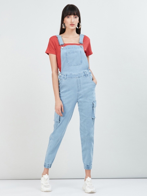 

max Women Blue Solid Playsuit